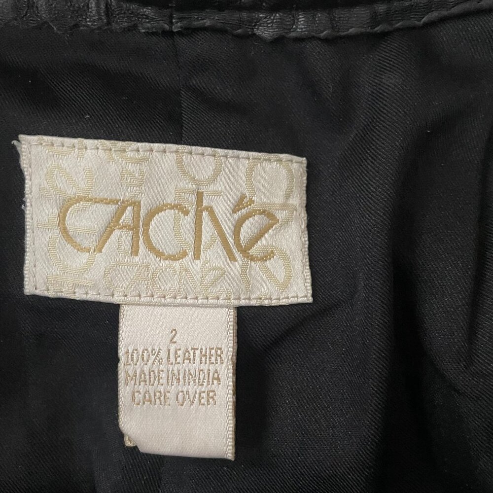 Cache black leather pants, size 2 - Picture 9 of 12